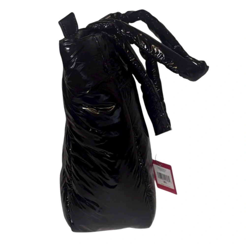 Vince Camuto Tote Quilted Black Nylon Puffer Tote Bag Leesa Shoulder Bag Zip Top - Picture 3 of 16
